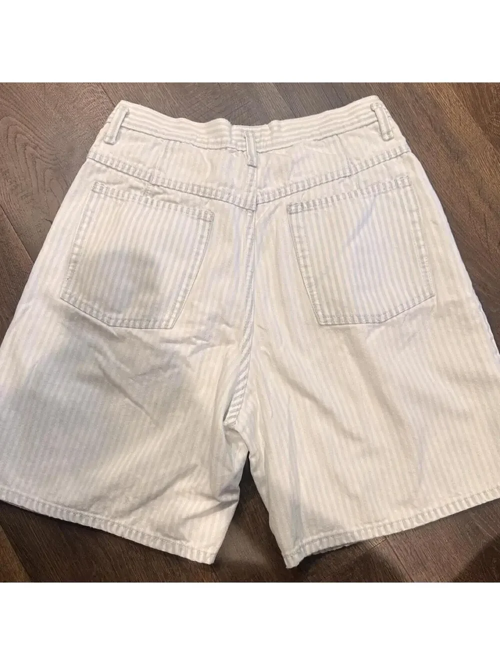Women's White and Blue Shorts